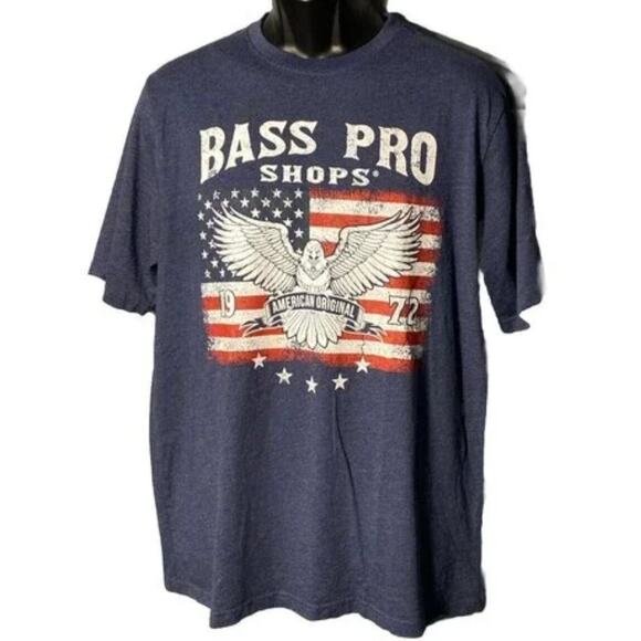 Bass Pro Shop Men's Patriotic. Flag & Eagle Shirt Large - Picture 1 of 4